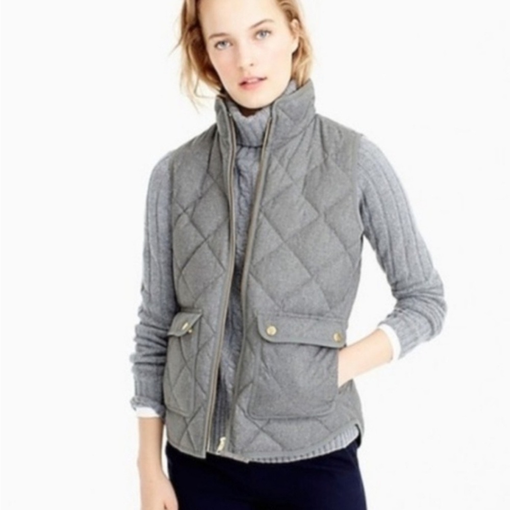 J. Crew Gray Quilted Vest